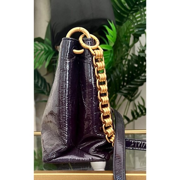 ✺✺ AUTHENTIC TORY BURCH BLUE CRINKLE LEATHER PRICELLA HANDBAG  ✺✺ - Picture 4 of 10